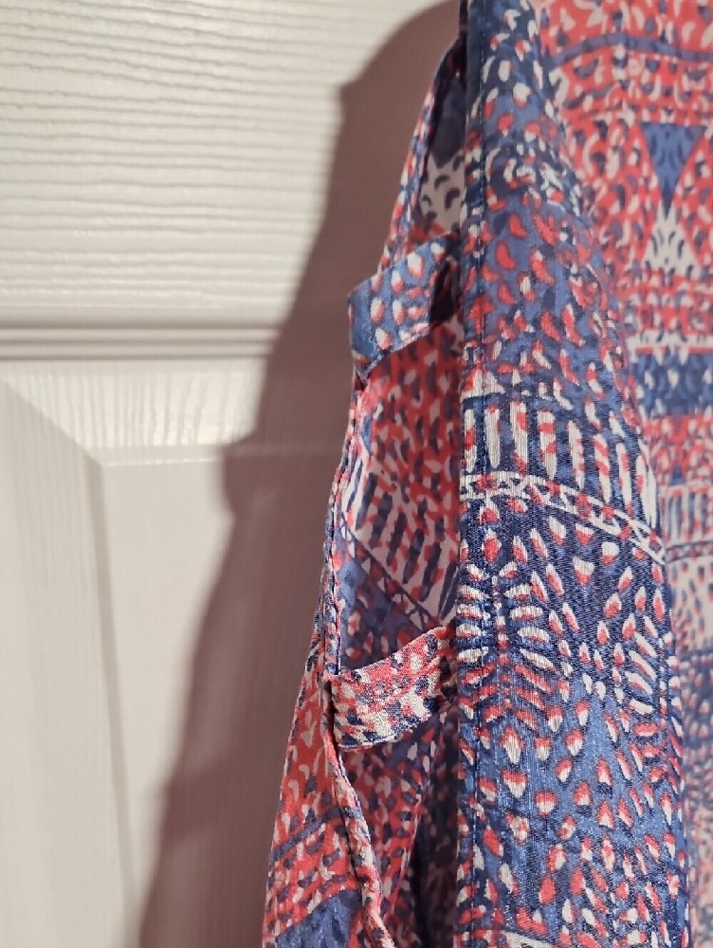 Catherines Pink & Blue Patterned Peasant Blouse - Picture 3 of 5